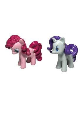 My Little Pony 2013 Mini Figures Rarity and Pinkie Pie FiM Busy Books MLP